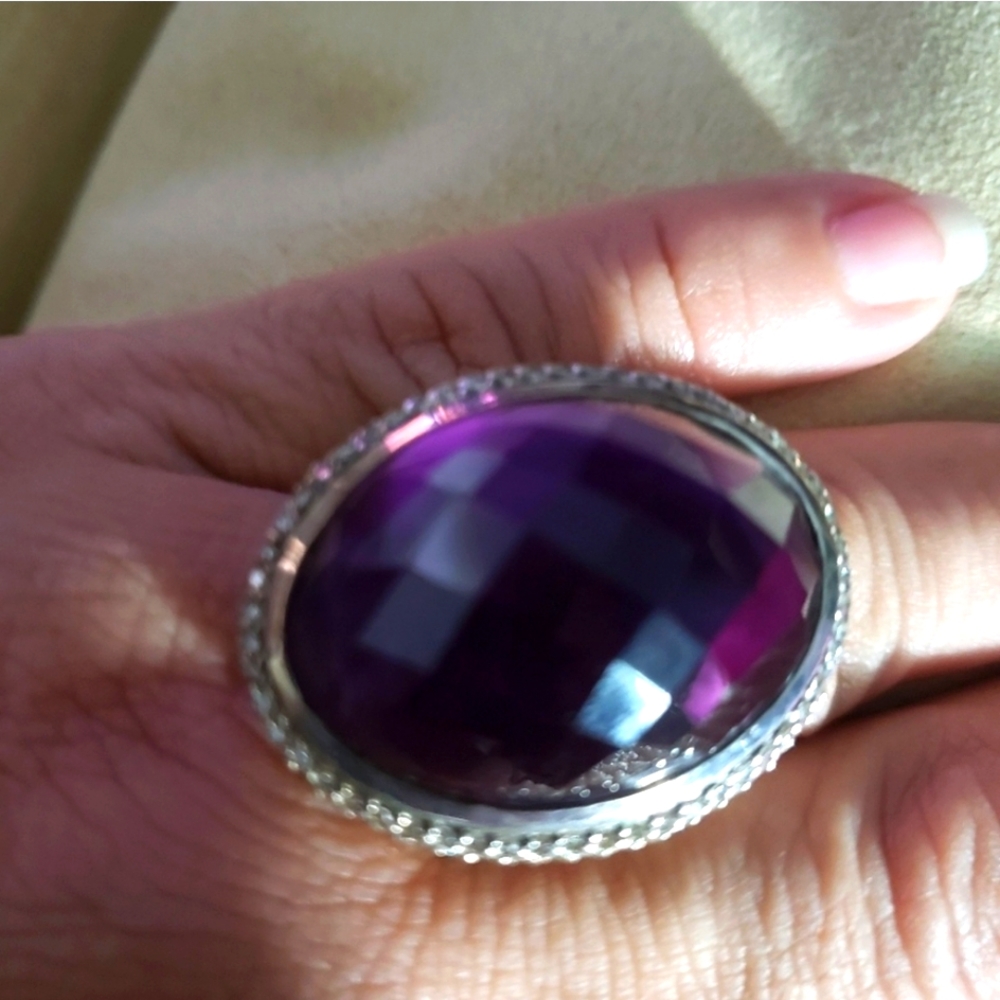 David Yurman oval orquid Dimond and gold ring